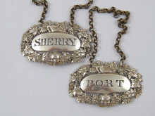 A pair of Georgian silver wine
