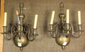 A PAIR OF GEORGIAN STYLE BRASS