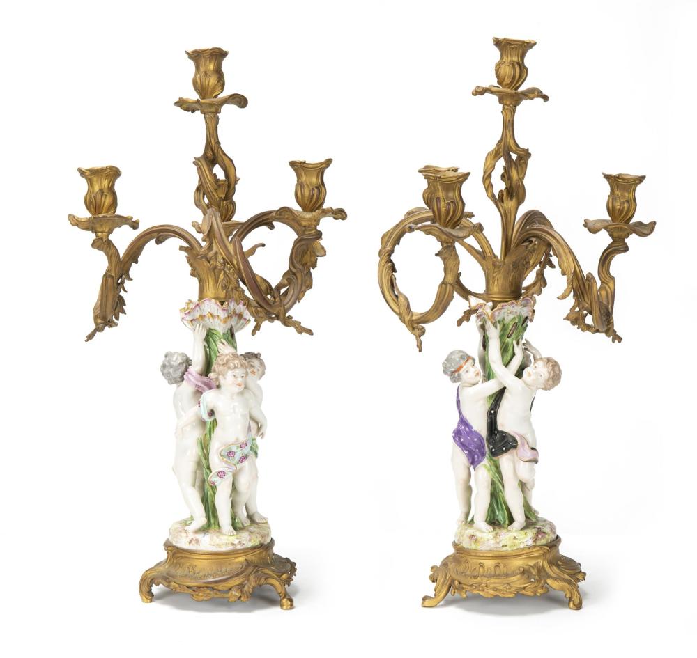 A PAIR OF GERMAN GILT-BRONZE