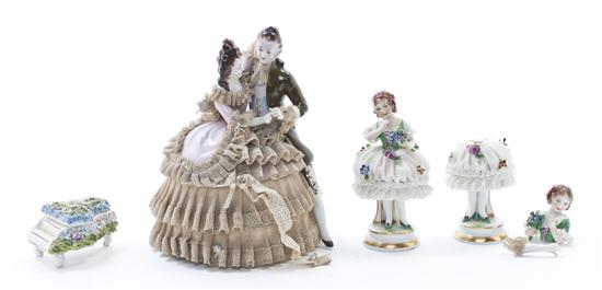 A Pair of German Lace Figures