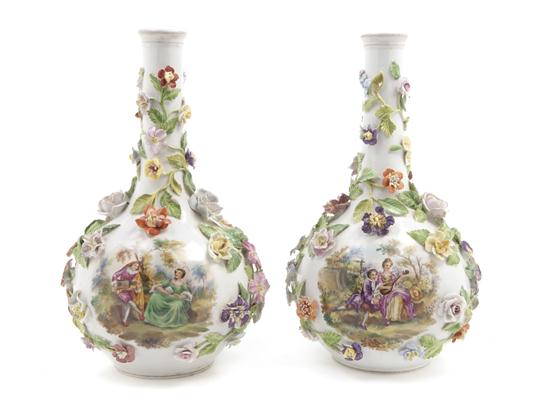 A Pair of German Porcelain Vases in