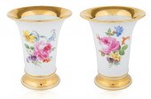 A PAIR OF GERMAN PORCELAIN FLO