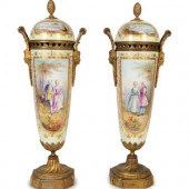 A Pair of Gilt Bronze Mounted
