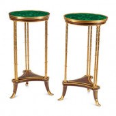A Pair of Gilt Bronze, Mahogan