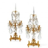 A PAIR OF GILT BRONZE AND CUT