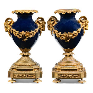 A Pair of Gilt Bronze Mounted