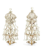 A PAIR OF GILT-BRONZE AND GLAS