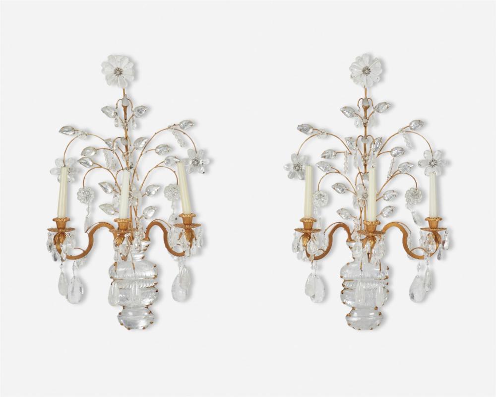 A PAIR OF GILT-BRONZE AND ROCK