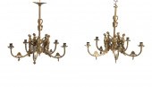 A PAIR OF GILT-BRONZE CHANDELI