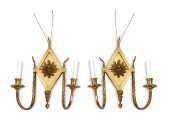 A PAIR OF GILT-BRONZE FIGURAL