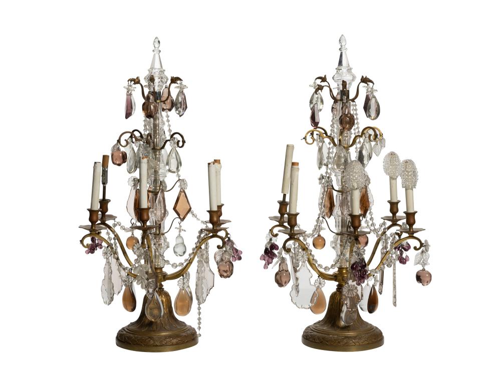 A PAIR OF GILT-BRONZE GIRANDOLESA