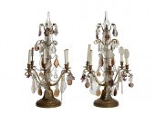 A PAIR OF GILT-BRONZE GIRANDOL