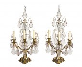 A PAIR OF GILT-BRONZE GIRANDOL