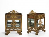 A PAIR OF GILT-BRONZE GLAZED B