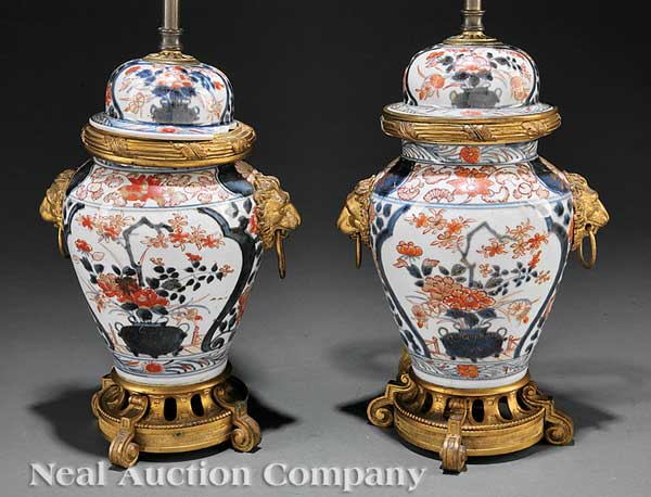 A Pair of Gilt Bronze-Mounted
