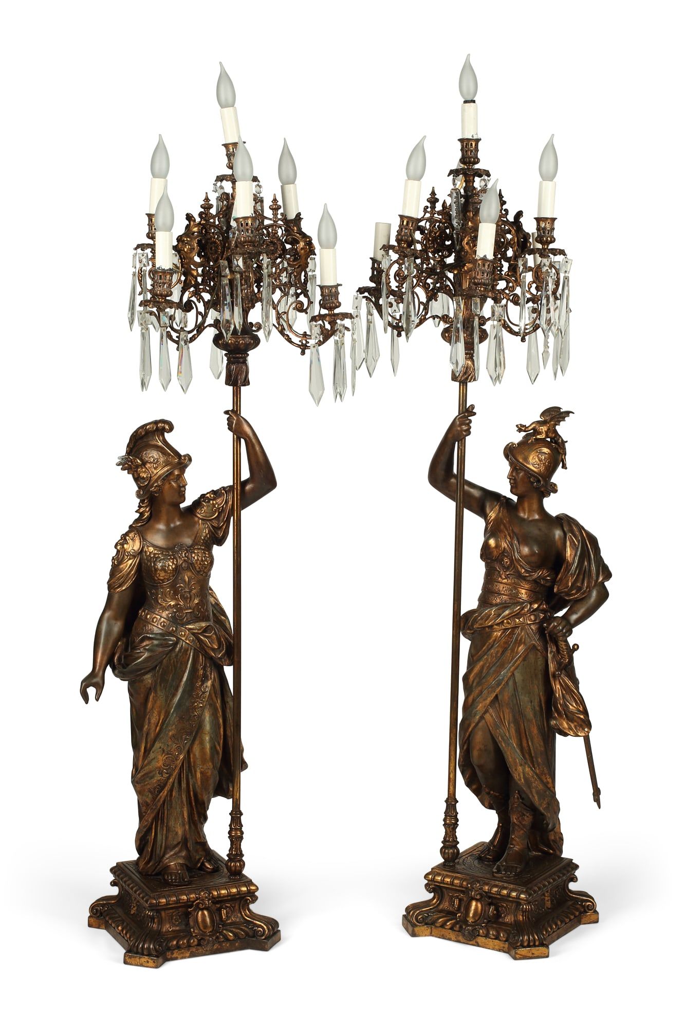 A PAIR OF GILT FIGURAL SEVEN