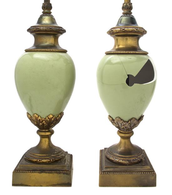 A Pair of Gilt Metal Mounted