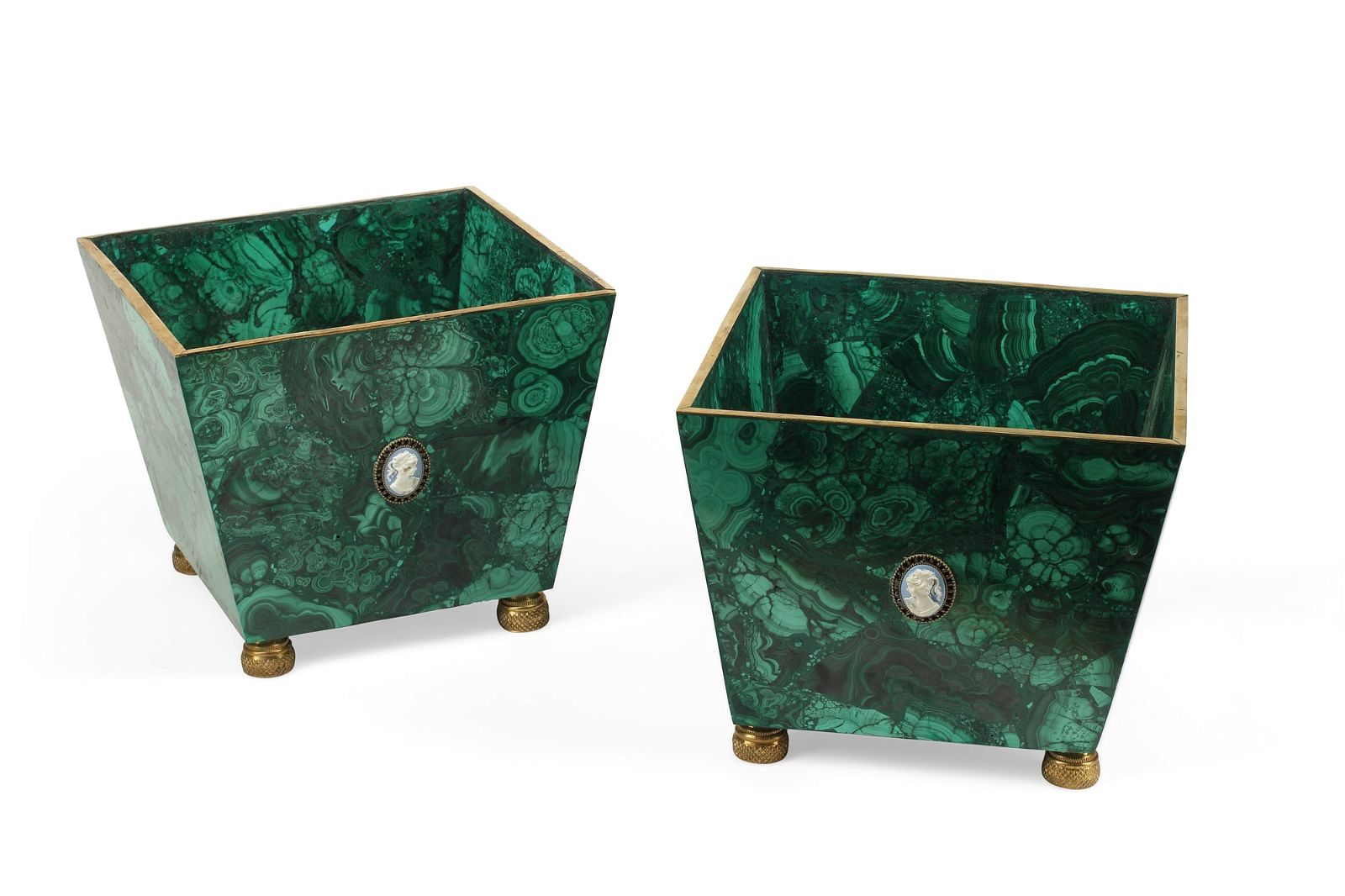 A PAIR OF GILT METAL AND
