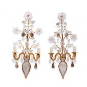 A PAIR OF GILT METAL, ROCK CRY