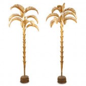 A Pair of Gilt Metal Palm Tree