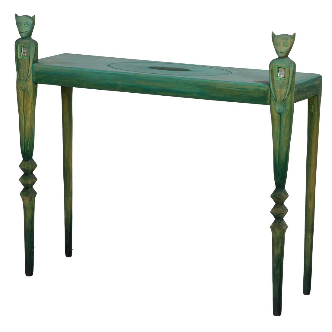 A PAIR OF GINA PEARLIN PAINTED WOOD