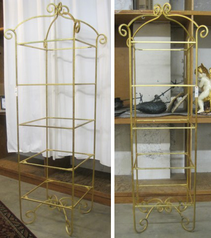 A PAIR OF GLASS AND GILDED