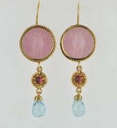 A Pair of Glass Cameo and Gems