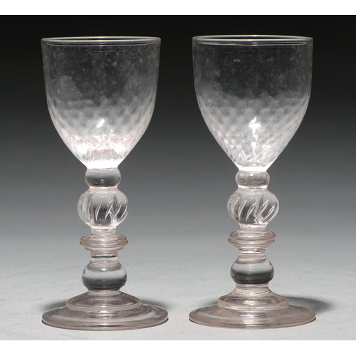 A pair of glass goblets, 19th