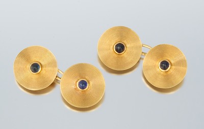 A Pair of Gold and Sapphire