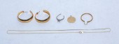 A PAIR OF GOLD HOOPS, NECKLACE