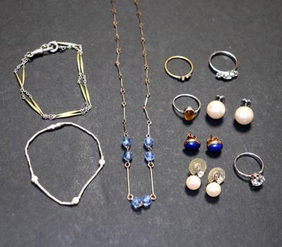 A pair of gold mounted lapis