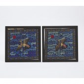 A Pair of Gold Thread Embroide