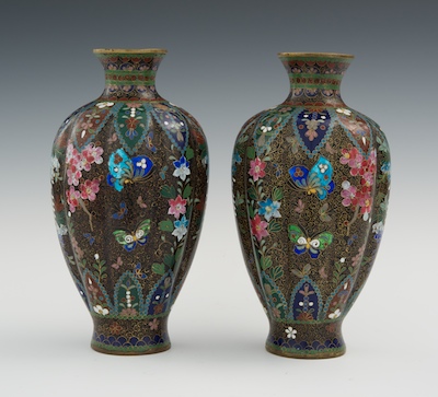 A Pair of Goldstone & Cloisonne