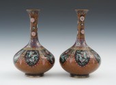 A Pair of Goldstone Cloisonne