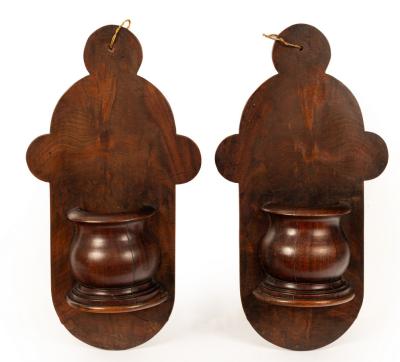 A pair of Gothic style mahogany