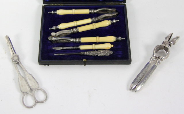 A pair of grape scissors with