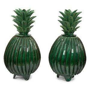 A Pair of Green Glazed