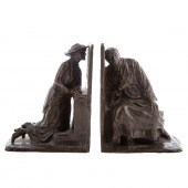 A PAIR OF GRIFFOUL BRONZE FIGU