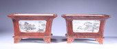 A PAIR OF GRISAILLE MEDALLION