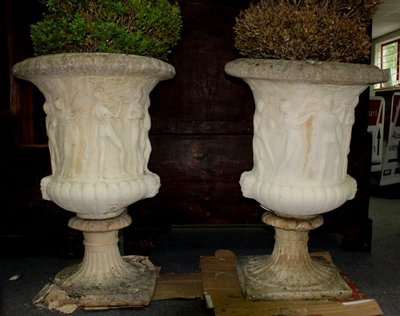 A pair of Haddonstone campana