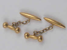 A pair of hallmarked 15 ct gold