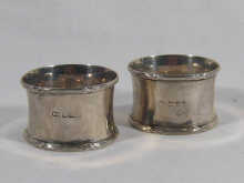 A pair of hallmarked silver