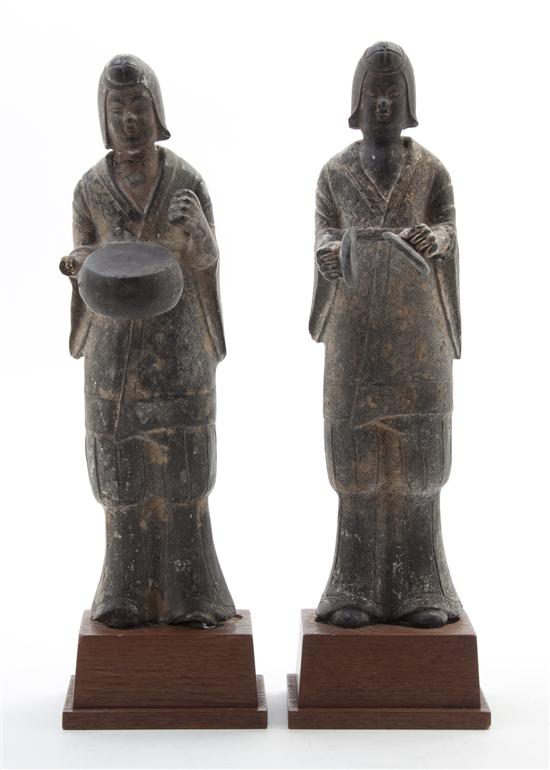 A Pair of Han Style Tomb Figures of