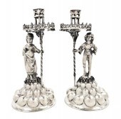 A Pair of Hanau Silver Figural