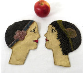 A PAIR OF HAND BEADED FLAPPER