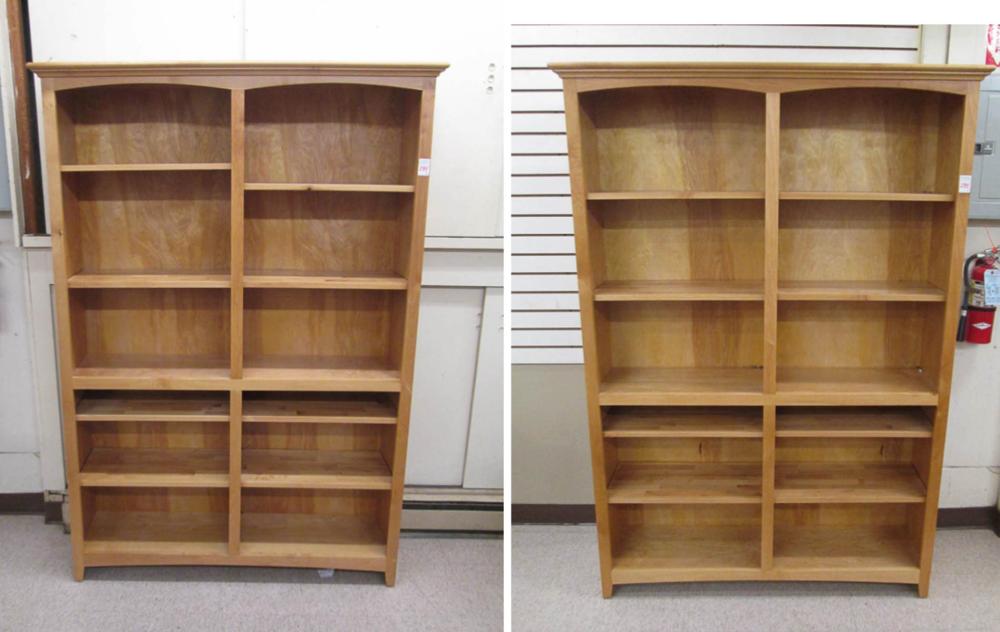 A PAIR OF HANDCRAFTED WOOD