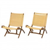 A PAIR OF HANS WEGNER STYLE FO