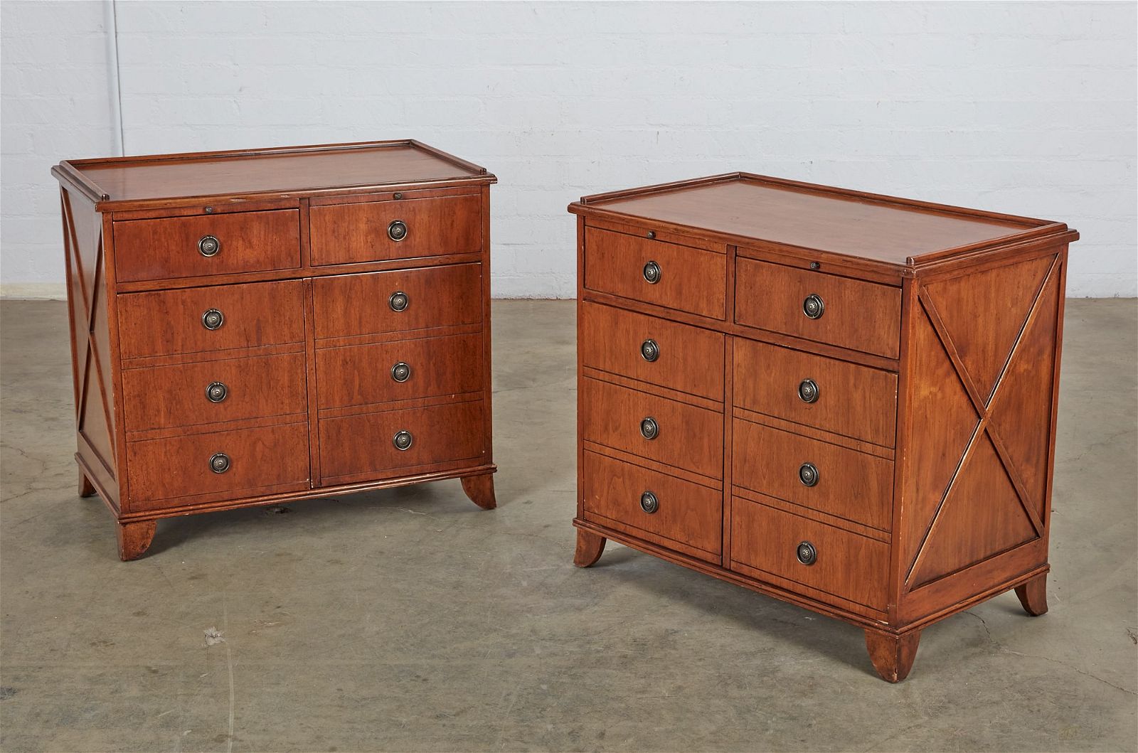 A PAIR OF HARDWOOD CABINETS,