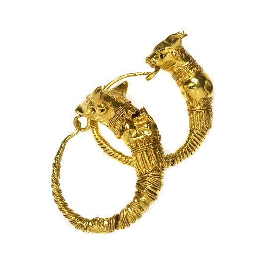 A Pair of Hellenistic Yellow Gold