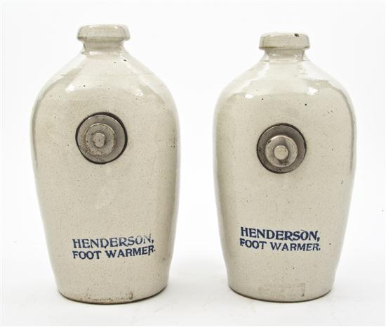 *A Pair of Henderson Stoneware Foot